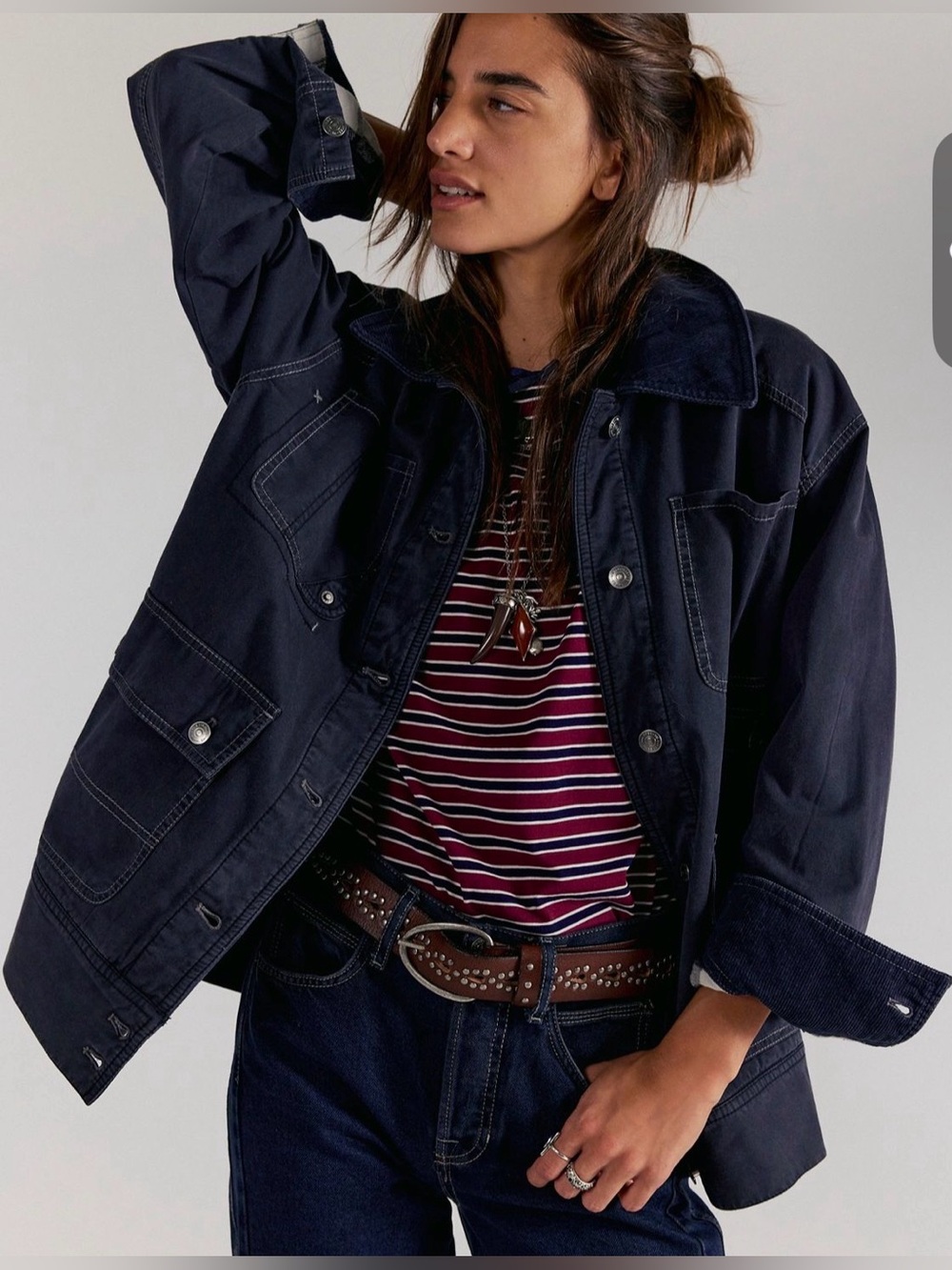 Free People We the Free Sweet Talk Barn Coat - Picture 3 of 13
